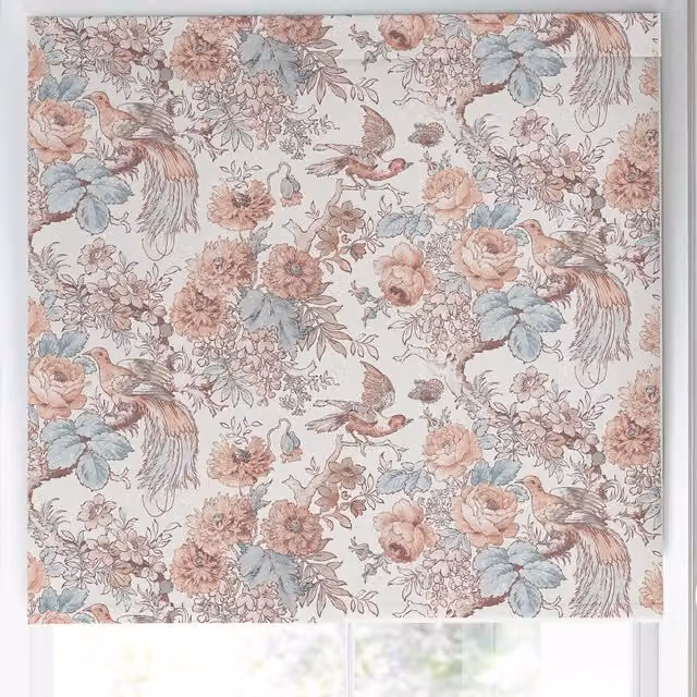 Laura Ashley Birtle Made to Measure Blackout Roller Blind in Blush Pink