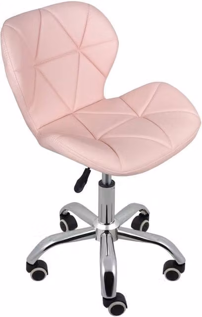 VOGREX Pink Synthetic Leather Swivel Task Chair for Home Office