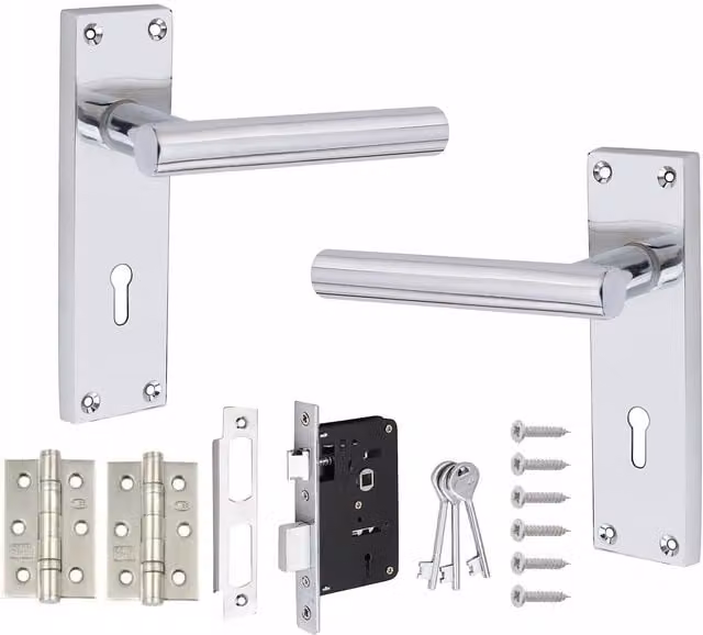 Golden Grace Chrome Door Handle Set