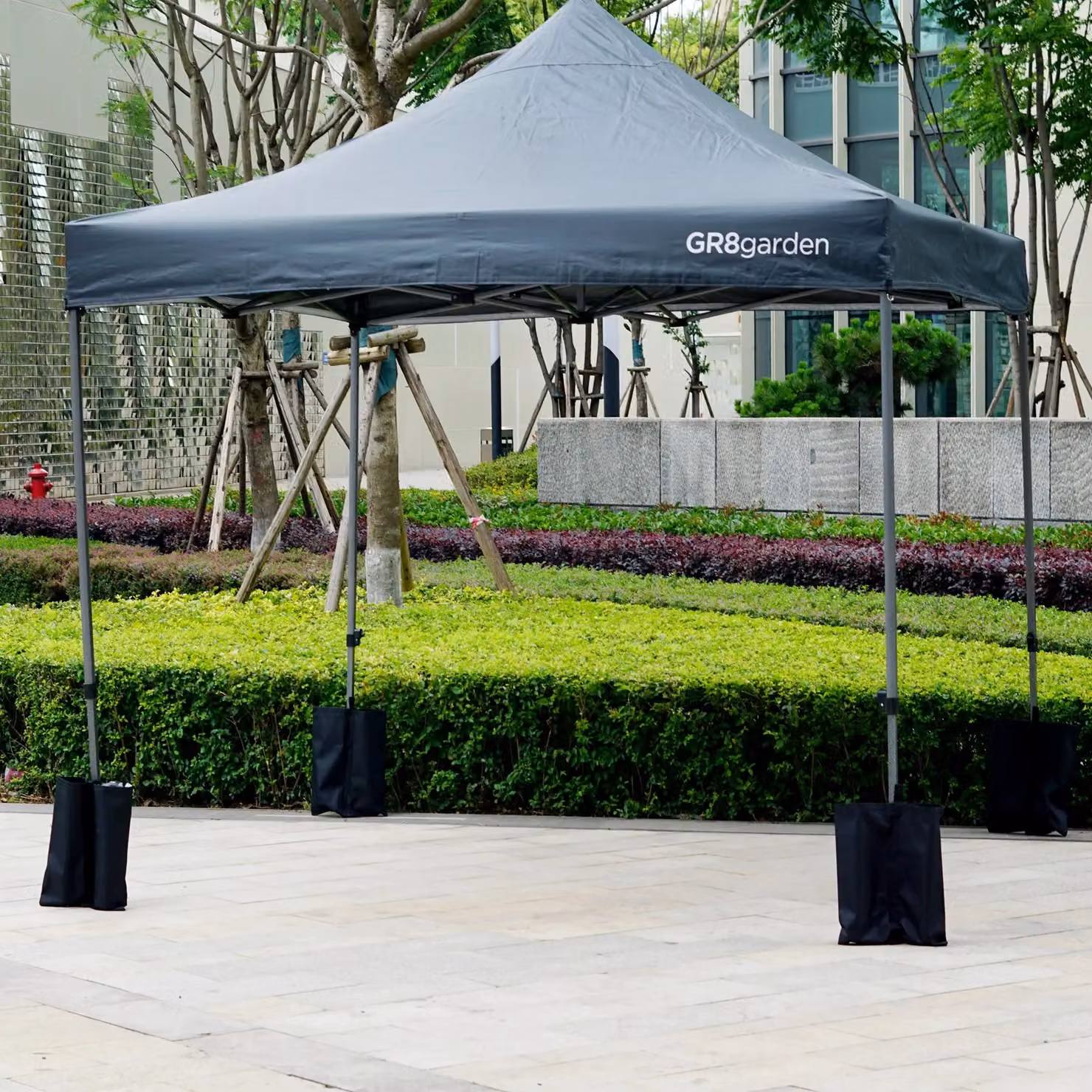 Gr8 Garden Grey Commercial Grade Pop Up Gazebo Waterproof Heavy Duty Market Stall Tent W: 300 cm, D: 327 cm, H: 300 cm – 4