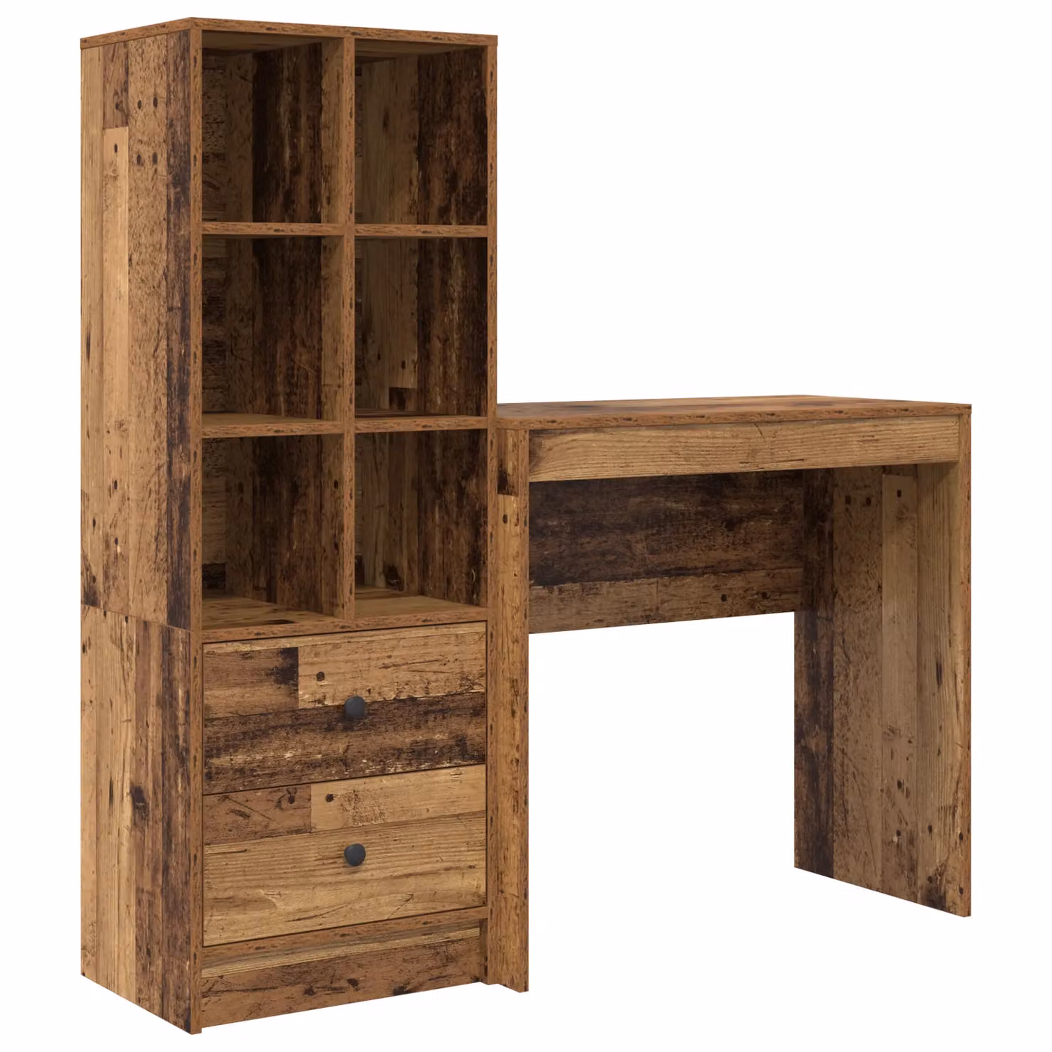 Berkfield Rustic Brown Writing Desk with Storage in Engineered Wood – 2