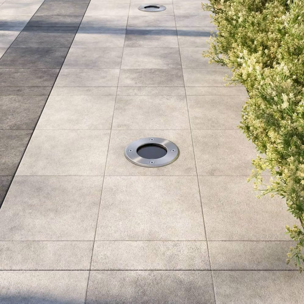 Berkfield Home Round Outdoor Ground Lights in Silver, Set of 3 – 4
