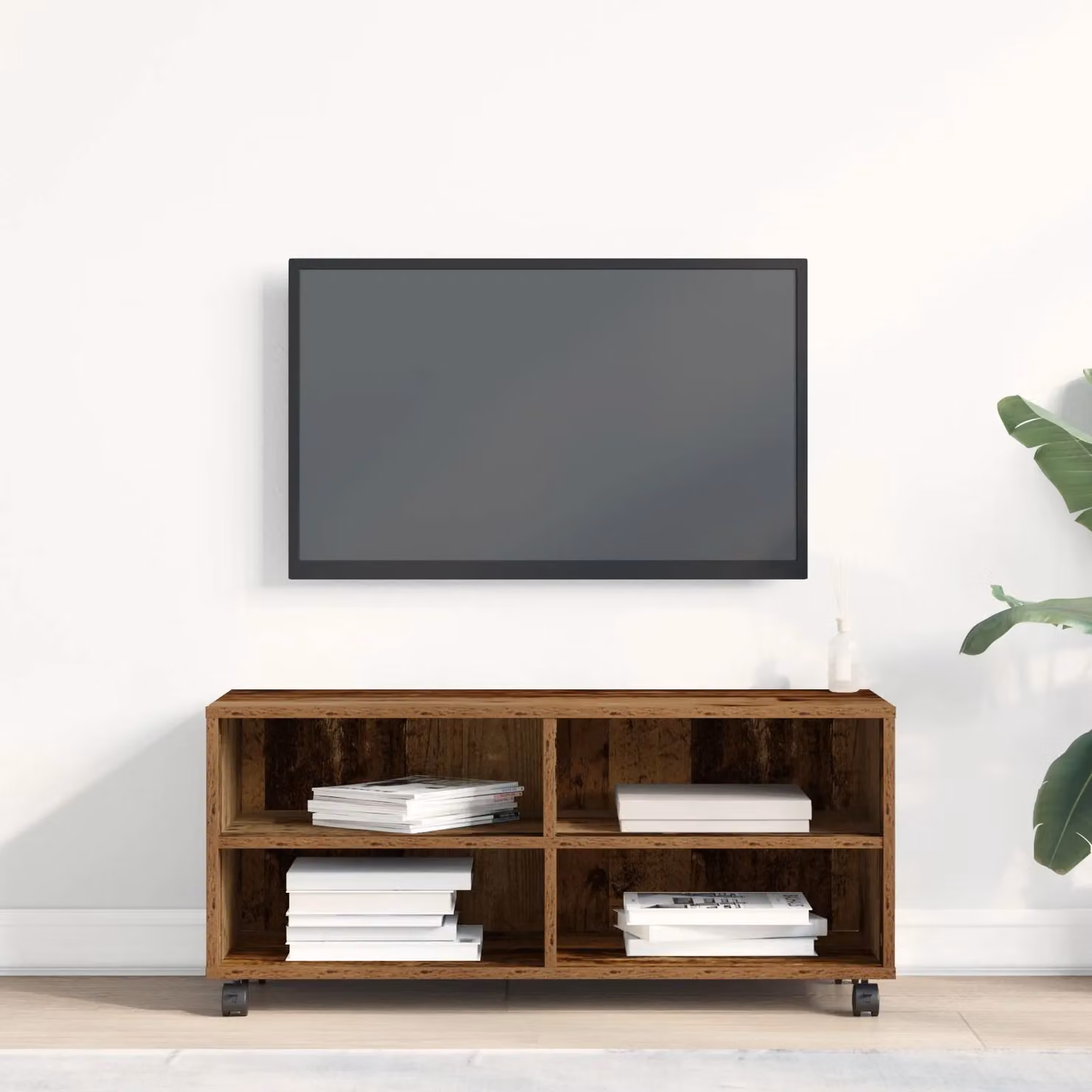 Berkfield Home Vintage TV Cabinet in Brown, W/D/H: 90 x 35 x 35 cm – 3