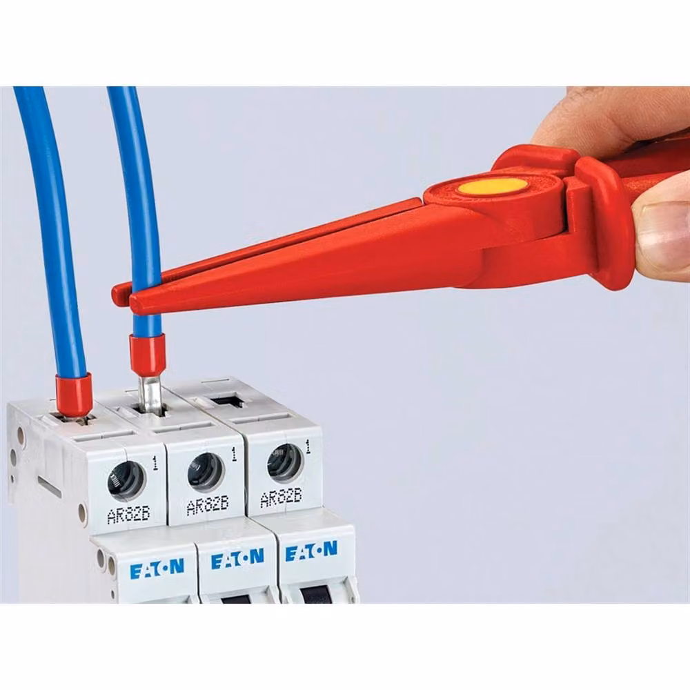 Knipex Long Nose Plastic Insulated Pliers, Red and Multicolour, 22 cm – 3