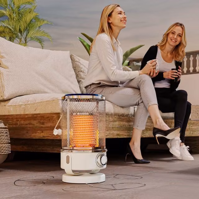 Outsunny 2000W Freestanding Infrared Electric Patio Heater, White