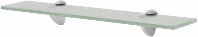 Berkfield Home Clear Glass Floating Wall Mounted Shelf W: 50 cm, D: 20 cm