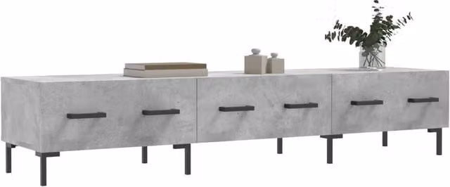 Berkfield Home Industrial TV Cabinet in Concrete Grey, W/D/H: 150 x 36 x 30 cm – 1