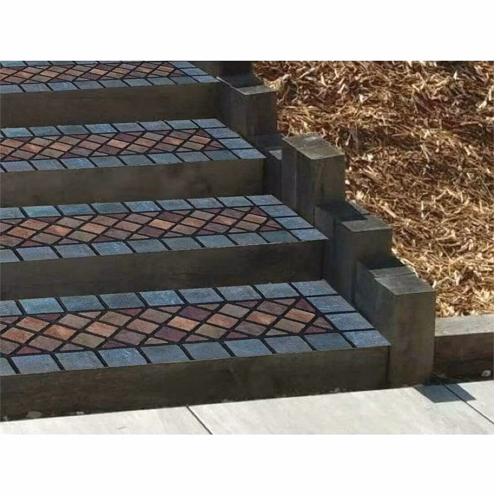 Nordara Grey Stone-Themed Non-Slip Natural Rubber Stair Steps – 5