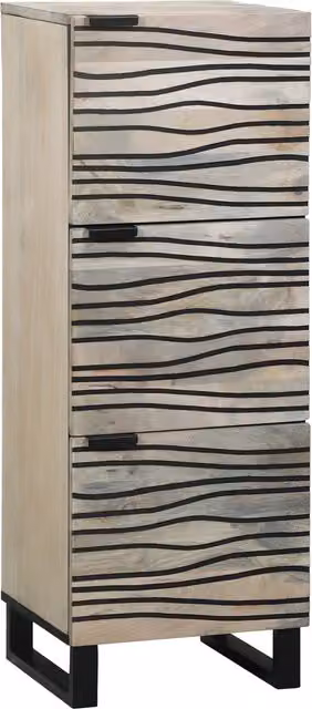 Berkfield Rustic Mango Wood and Metal Media Storage Cabinet in White and Black