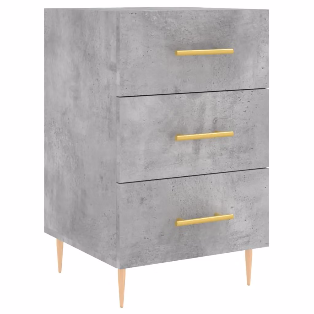 Berkfield Home Modern Bedside Cabinet in Concrete Grey, W/D/H: 40 x 40 x 66 cm – 2