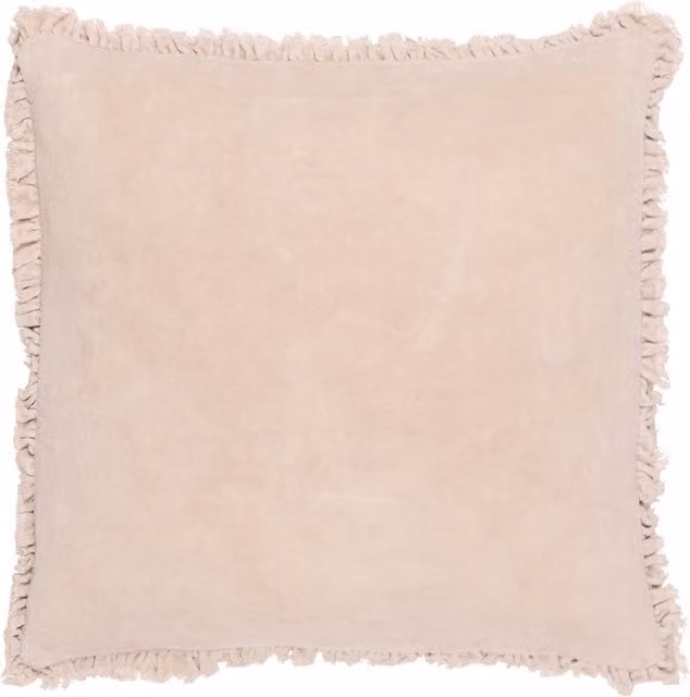 Make It A Home Bertie Cotton Velvet Cushion in Natural Beige and Orange