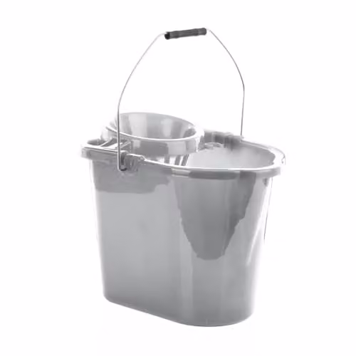 Leecroft Budget Oblong Mop Bucket in Silver, 14 l