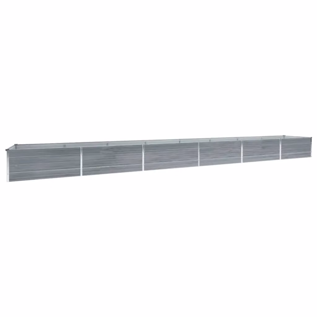 Berkfield Home Garden Galvanised Steel Raised Bed in Grey, W: 600 cm, D: 80 cm, H: 45 cm – 2