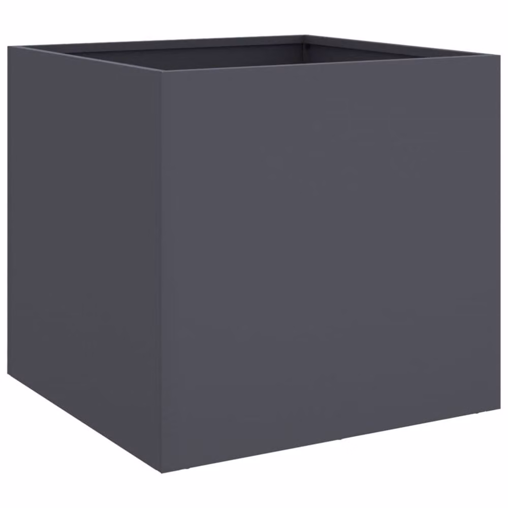 Berkfield Home Steel Planter Tub in Anthracite, W: 42 cm, D: 40 cm, H: 39 cm – 3