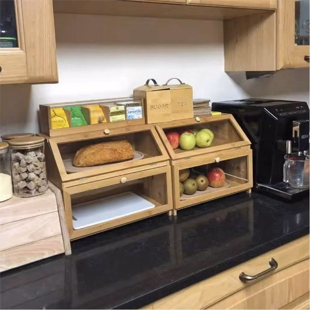 Nordara Bamboo Bread Bin and Loaf Storage Container in Brown – 3