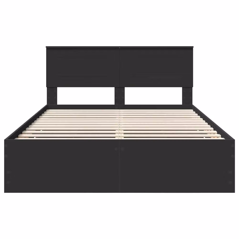 Berkfield Home Modern Bed Frame with Drawers in Black, Engineered Wood, W/D/H: 140 x 200 cm – 3