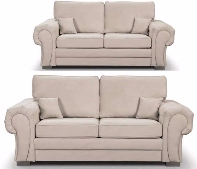 Snugg Furniture UK Limited Verona Chesterfield 3+2 Seater Sofa Set in Beige – 1