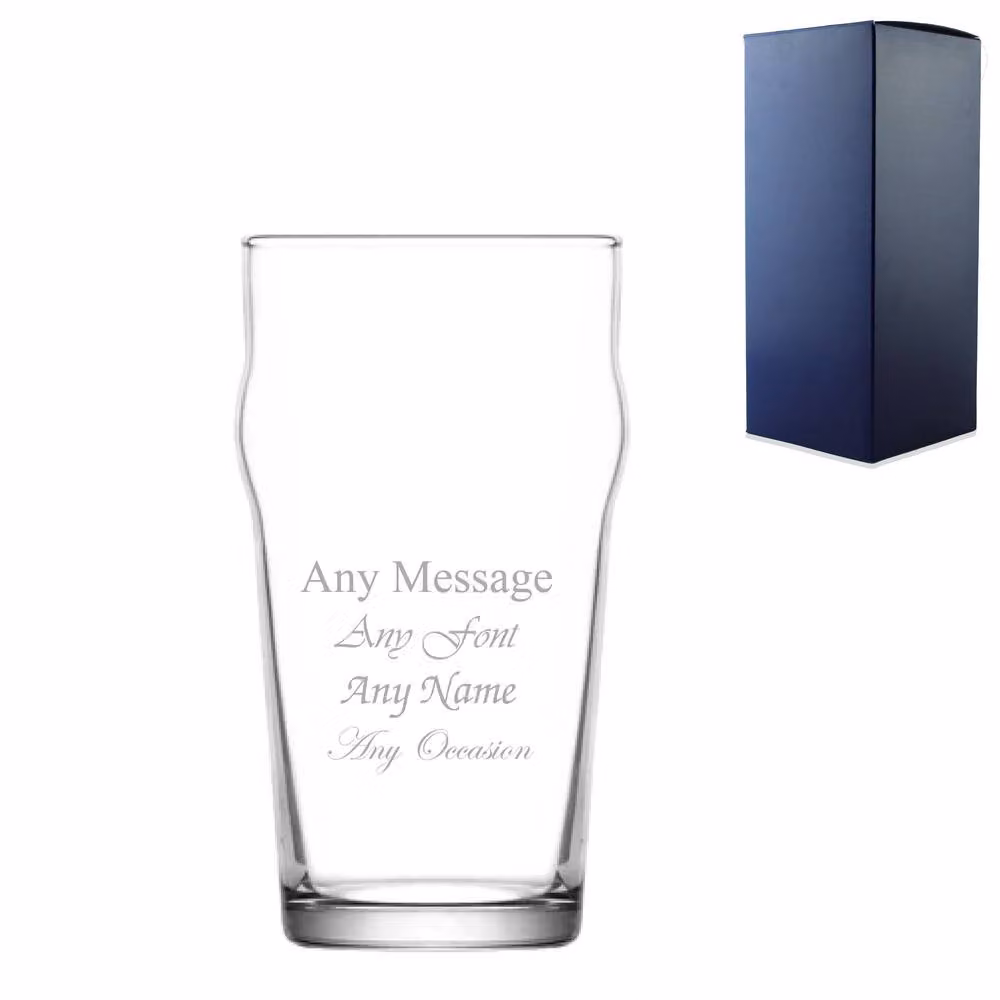 Uniqueful Personalised Engraved Beer Glass, 570ml, Clear