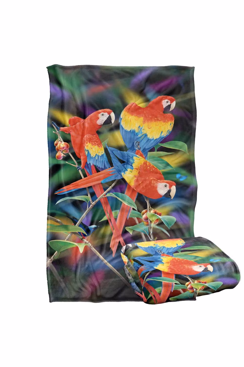JQ Licensing Royce Mcclure Macaws Silky Touch Super Soft Multicolour Fleece Throw Blanket W/D/H: 91 x 147 cm – 7
