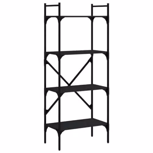 vidaXL 4-Tier Industrial Bookcase in Black, W/D/H: 56 x 31.5 x 138.5 cm – 1