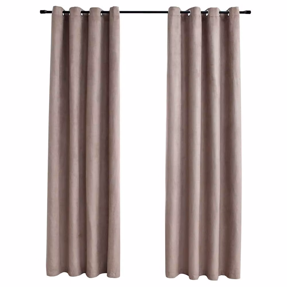Berkfield Home Elegant Blackout Curtains with Metal Rings, 2 Pack, Taupe, W: 140 cm, H: 245 cm – 3