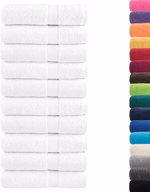 Berkfield Home SOLUND Premium Cotton Terry Hand Towels, White, 10 Pack, W: 50 cm, L: 100 cm, 600gsm – 1