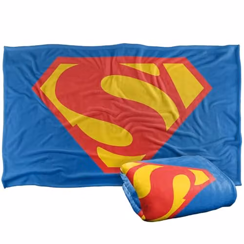Warner Bros. Superman Shield 1974 Super Soft Fleece Throw Blanket, Multicolour, W: 91.44 cm x D: 91.44 cm x H: 147 cm