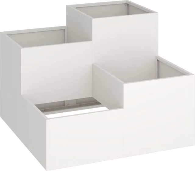 Berkfield Home White Steel Garden Planter Tub W/D/H: 80 x 80 x 60 cm