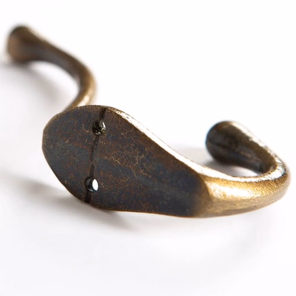 Havendro 5-Hook Narrow Hat and Coat Wall Hook in Gold Brass Cast Iron, W: 3 cm, H: 14 cm – 2