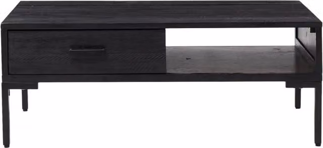 Berkfield Home Decorative Black Solid Pinewood Coffee Table W/D/H: 90 x 50 x 35 cm – 1