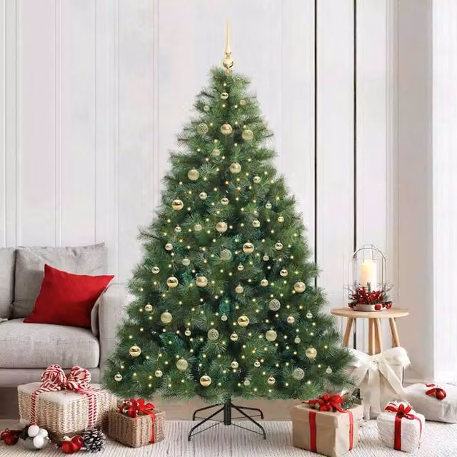Berkfield Home Artificial Green Christmas Tree with 300 LEDs, Height: 210 cm