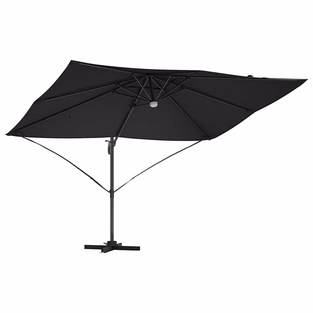 Berkfield Home Cantilever Umbrella in Black Polyester with Powder-Coated Steel Frame – 4