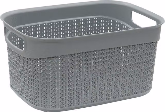JVL Loop 9L Open Weave Storage Basket in Grey