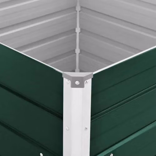 vidaXL Raised Garden Bed in Green Galvanised Steel, W/D/H: 100 x 100 x 77 cm – 5