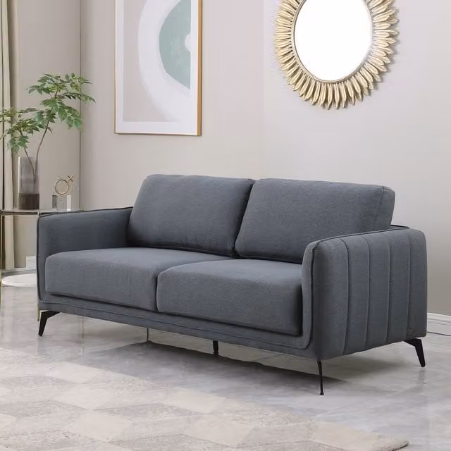More4Homes Oslo Scandi Style Fabric 2 and 3 Seater Sofa Set in Grey and Beige