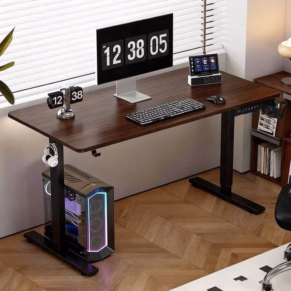 EONLION Electric Height Adjustable Standing Desk in Brown for Home Office – 2