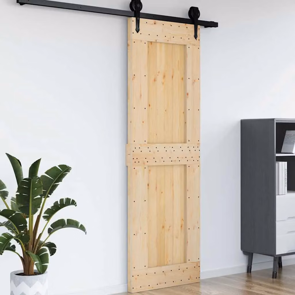 Berkfield Home Narvik Rustic Sliding Wood Door, Brown, W: 70 cm, H: 210 cm