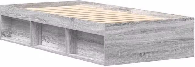 Berkfield Home Modern Single Bed Frame in Grey Sonoma, W/D/H: 90 x 190 x 35 cm – 1