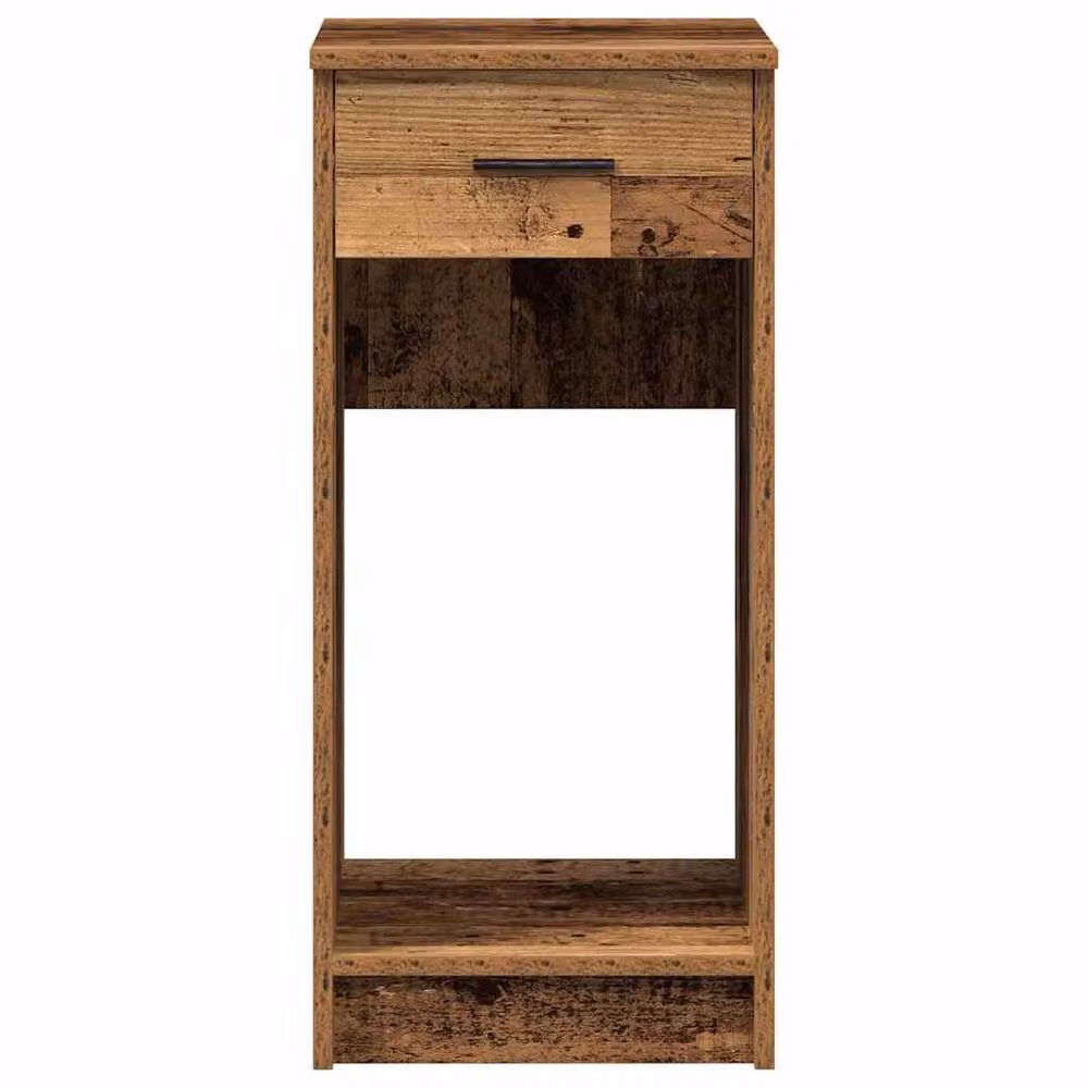 Berkfield Home Durable Computer Tower Stand with Drawer in Brown Old Wood, W/D/H: 35 x 45 x 77 cm – 3
