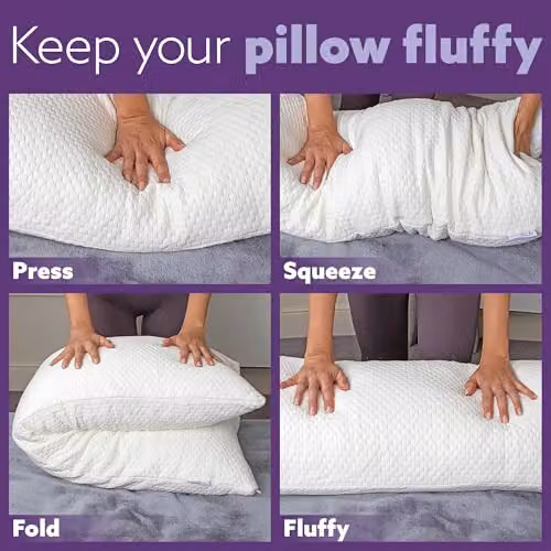 Aamira Adjustable Orthopaedic Long Body Pillow with Shredded Memory Foam and White Washable Cover, W/D/H: 120 x 40 cm – 7