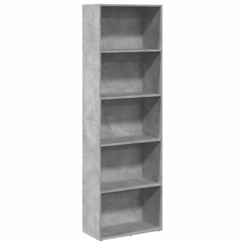 vidaXL Modern Freestanding Bookcase in Grey MDF with Back Panel, W/D/H: 60 x 30 x 189 cm – 1