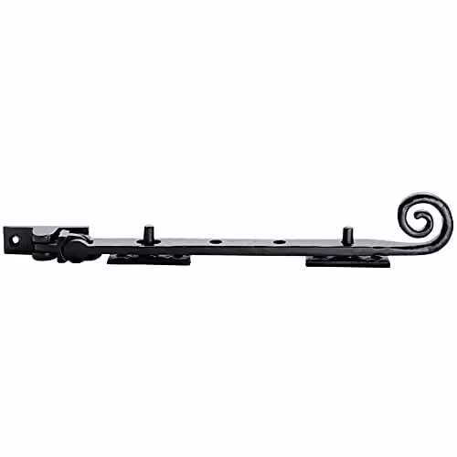 Loops Curly Tail Casement Window Stay in Black Antique, 203mm Length – 1