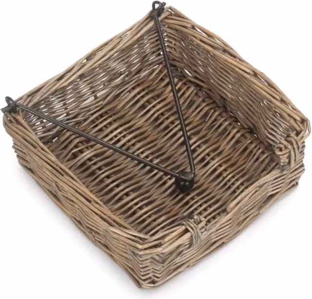 Red Hamper Wicker Antique Wash Napkin Holder in Brown, Grey or Red, W/D/H: 19.0 x 19.0 x 7.0 cm – 2