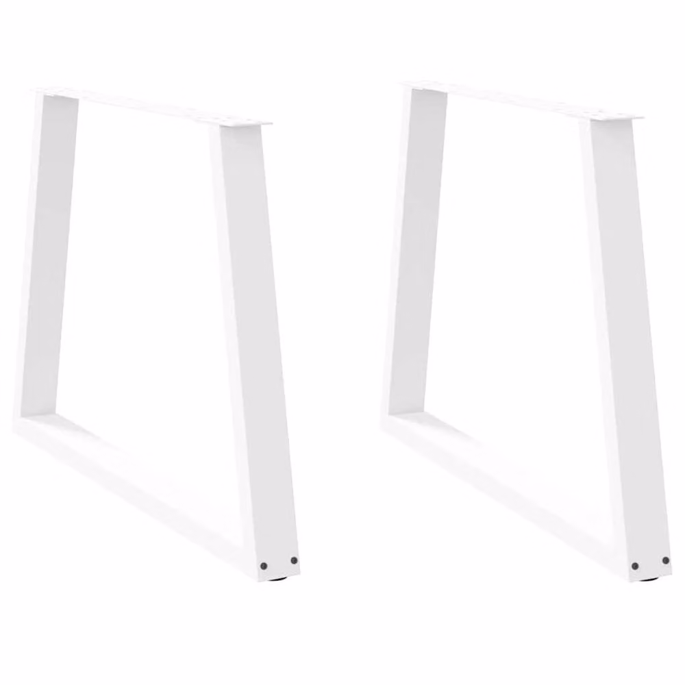 Berkfield Home V-Shape Dining Table Legs, 2 Piece Set, White Steel, H: 72 cm