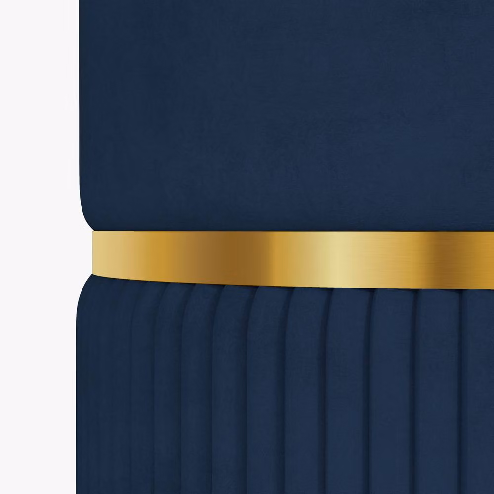 STILVORA Blue Velvet Storage Footstool with Cushion Top – 8