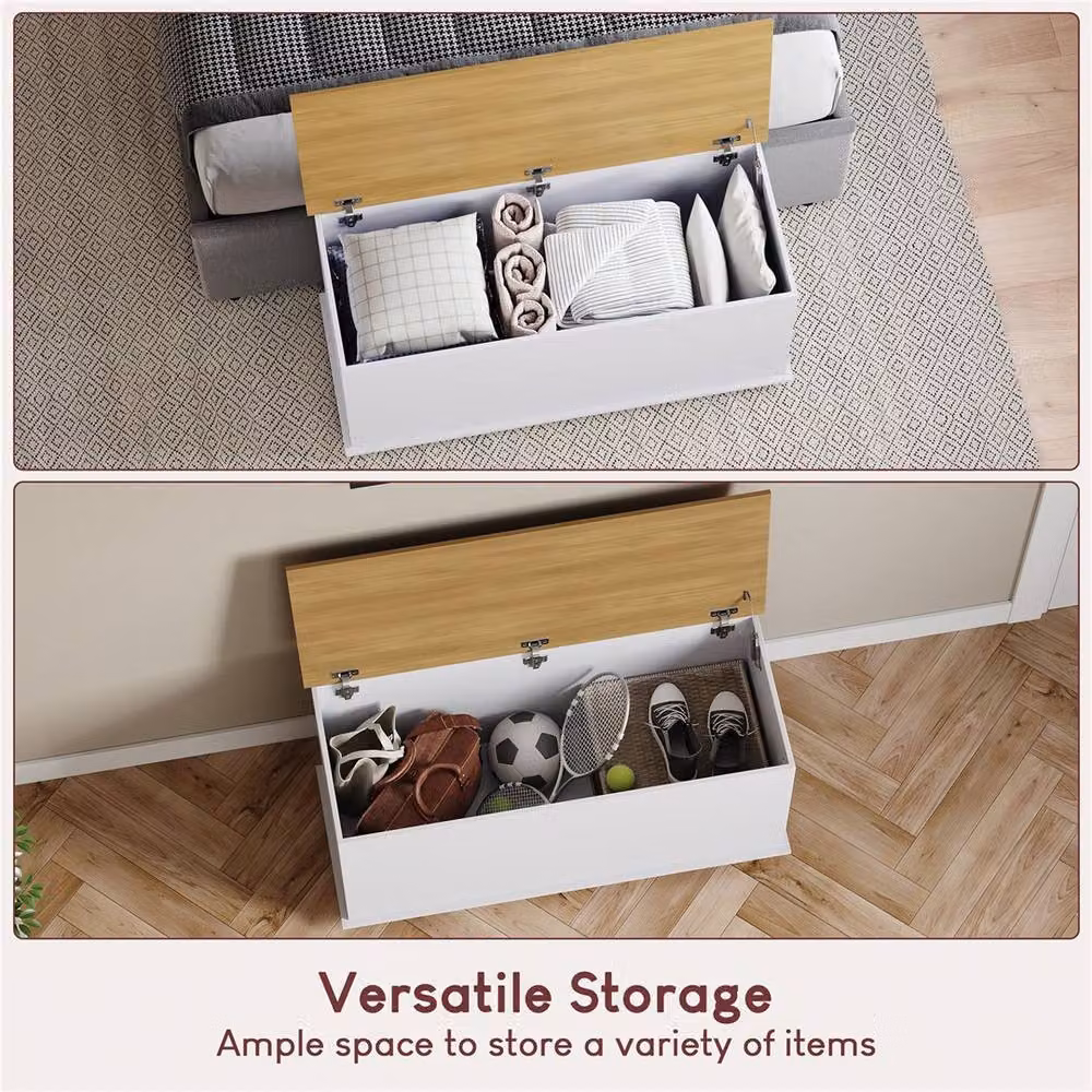 EONLION White Storage Ottoman Toy Chest – 3