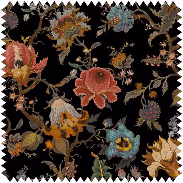 House of Hackney Artemis Velvet Chair in Black, Orange and Multicolour