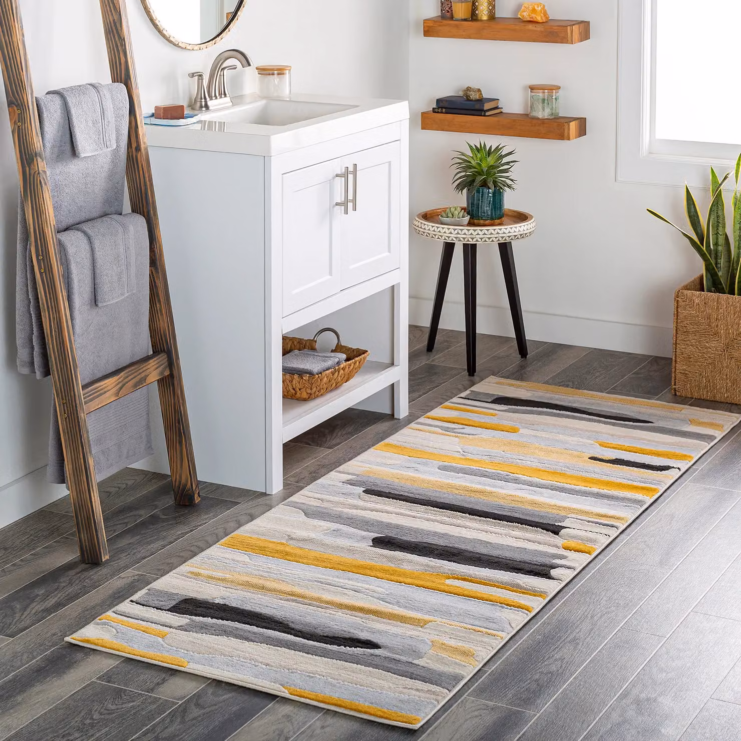 Livabliss Modern Wave Rectangular Rug in Orange, Yellow and Grey, W: 160 cm, L: 220 cm – 7