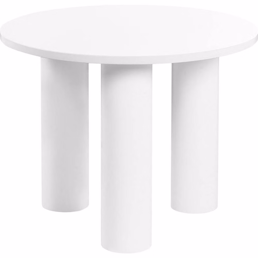 Wyld and Coco White Retro Round Coffee Table, Diameter: 60 cm, Height: 46 cm – 2