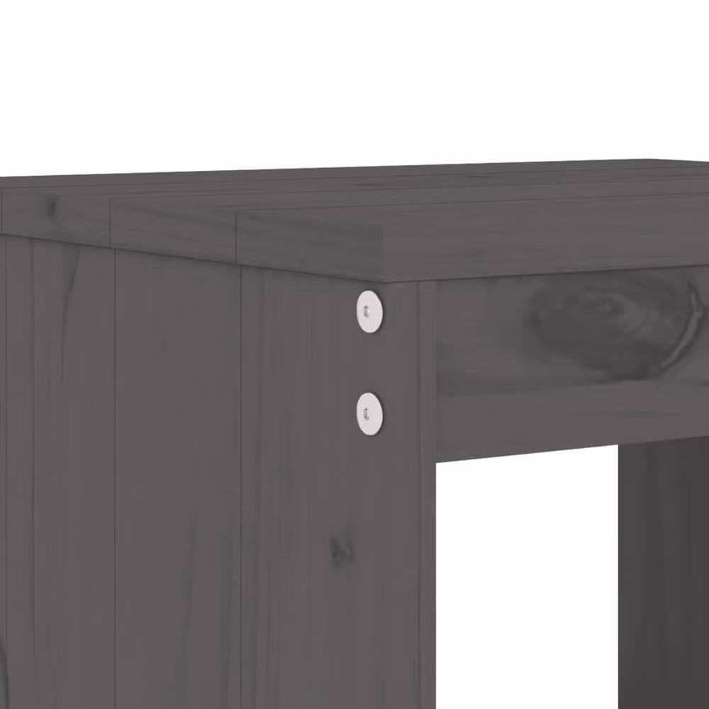 Berkfield Home Set of 2 Grey Garden Stools in Solid Pine Wood, W/D/H: 40 x 36 x 45 cm – 6